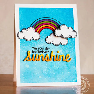 Sunny Studio Stamps May Your Day Be Filled With Sunshine Rainbow & Clouds Card (using Sunshine Word Scripty Metal Cutting Die)