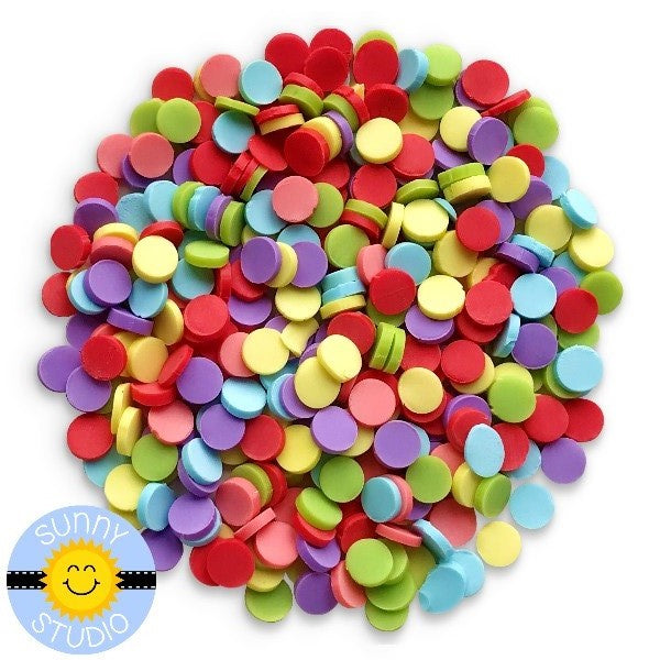 Sunny Studio Stamps Rainbow Dot Confetti Sprinkles Clay Embellishments for Shaker Cards