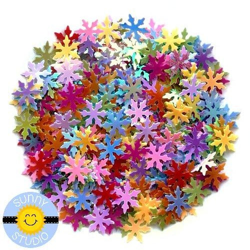 Sunny Studio Stamps Rainbow Iridescent Snowflake Confetti Sequins Shaker Embellishments