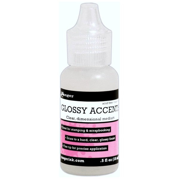 Sunny Studio Stamps: Ranger Ink Glossy Accents Clear Dimensional Medium .5 fl. oz. / 18 ml
