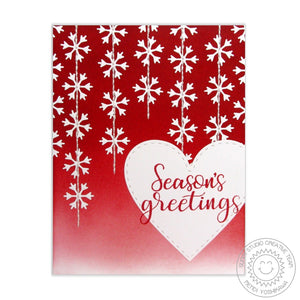 Sunny Studio Stamps Red & White Snowflake Card (using exclusive Basic Mini Shape Dies 2)