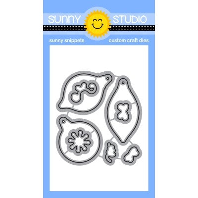 Sunny Studio Stamps Retro Ornament Christmas 8-Piece Metal Cutting Dies