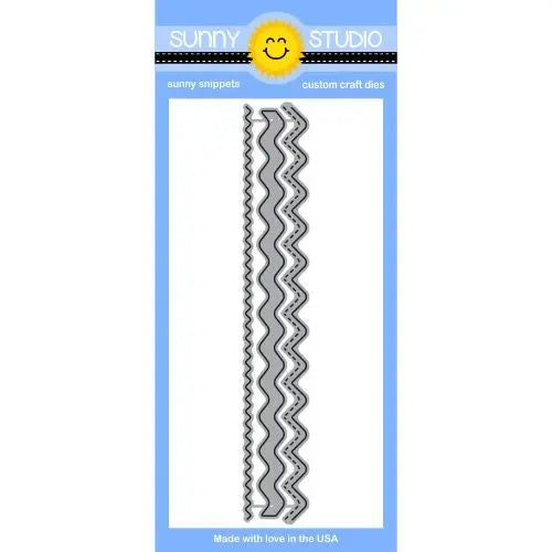 Sunny Studio Stamps Ric Rac Stitched Zig Zag Borders Steel Rule Die Set