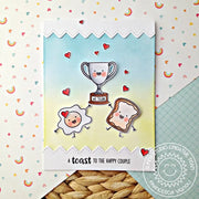 Sunny Studio Stamps Breakfast Puns Toast To the Happy Couple Trophy Card