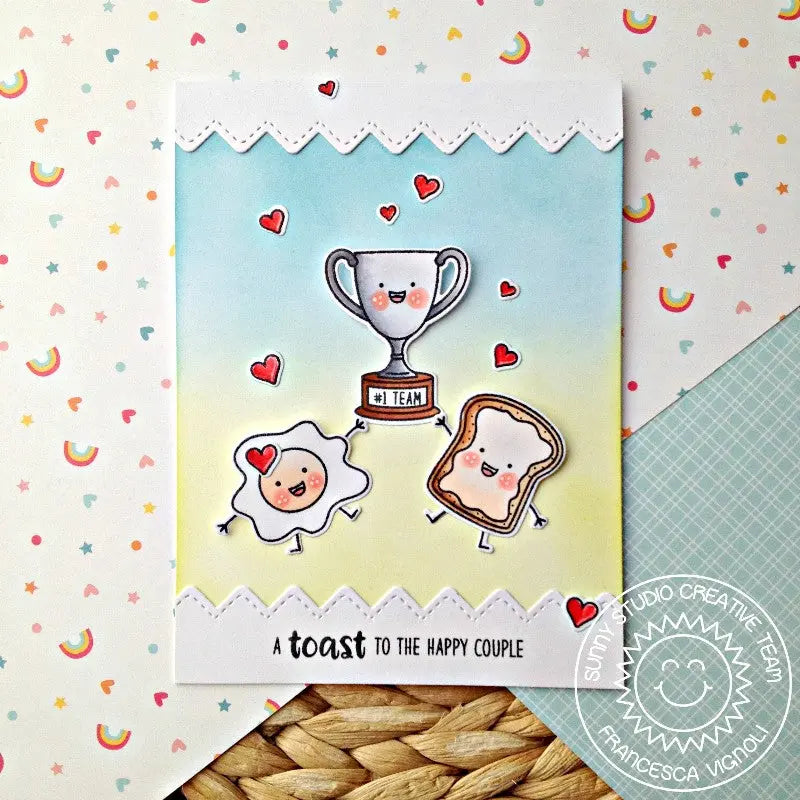 Sunny Studio Stamps Team Player Breakfast for Champions Punny Card