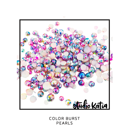 Studio Katia Colorful Speckled Splattered Color Burst Pearls Embellishments