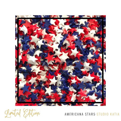 Studio Katia Americana Red, White & Blue Star Crystals Embellishments- 5mm & 8mm