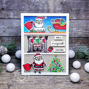Sunny Studio Stamps Santa Claus Lane 3 Scene Holiday Christmas Card (using Comic Strip Die Frame)
