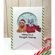Sunny Studio Stamps Puppy Dogs Holiday Christmas Card (using Fishtail Banner Metal Cutting Dies)