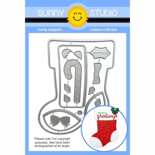 Sunny Studio Stamps Santa's Stocking A2 Low Profile Metal Cutting Die Set