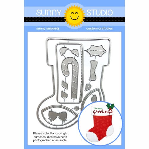 Sunny Studio Stamps A2 Metal Cutting Santa's Stocking Dies