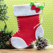 Sunny Studio Stamps Hand-Stitched Red Felt Santa's Stocking Ornament & Gift Card Holder 