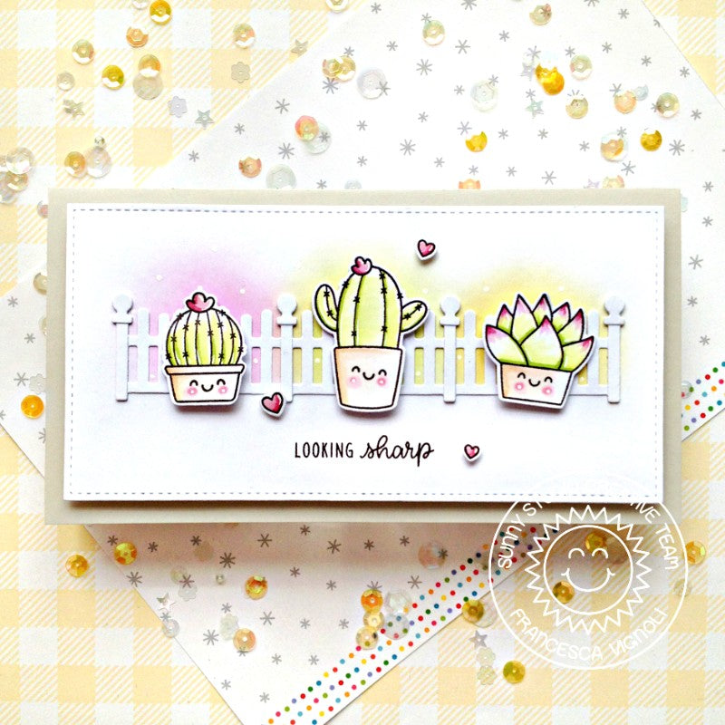 succulent stamps and dies Sunny Studio 3x4 Clear Photopolymer Looking Sharp Stamps & Dies