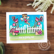 Sunny Studio Stamps Thank You Fairy Much Punny Fairies & Butterflies Card (using Scalloped Fence Metal Cutting Die)