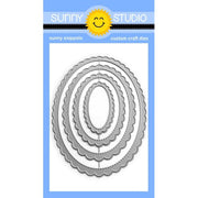 Sunny Studio Stamps Scalloped Oval Mats 1 Stitched Metal Cutting Die 4-piece Set