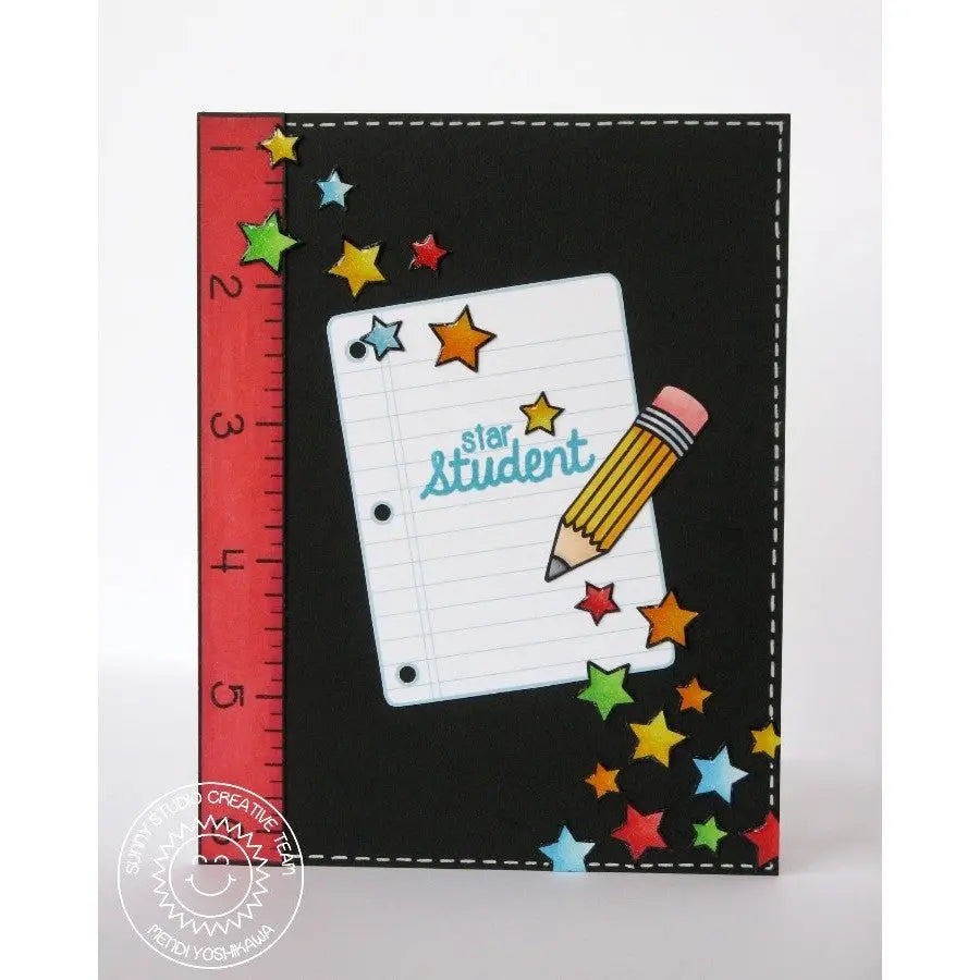 Sunny Studio Stamps School Time Cascading Star Student Card