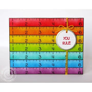 Sunny Studio Stamps School Time Rainbow Ruler You Rule Card