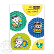 Sunny Studio Stamps Have A Sealiously Sweet Summer Seal Polka-dot Handmade Card using Stitched Semi Circle Metal Cutting Die