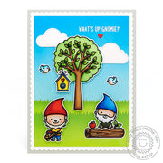Sunny Studio Stamps "What's Up Gnomie?" Punny Gnome Card using Seasonal Trees & Home Sweet Gnome Stamps