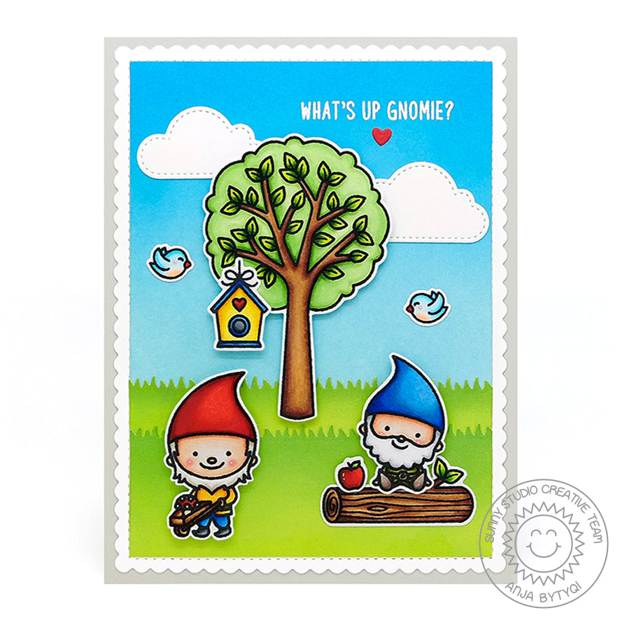 Sunny Studio Stamps Home Sweet Gnome What's Up Gnomie Summer Themed Card by Anja