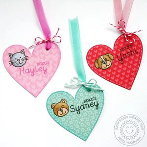 Sunny Studio Stamps Sending My Love Heart Shape Gift Tags