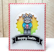 Sunny Studio Happy Easter Bunny with Egg Card (using Sending My Love 4x6 Clear Stamps)