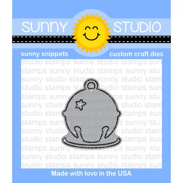 Sunny Studio Stamps Silver Bell Jingle bell Standalone Low-Profile Metal Cutting Die