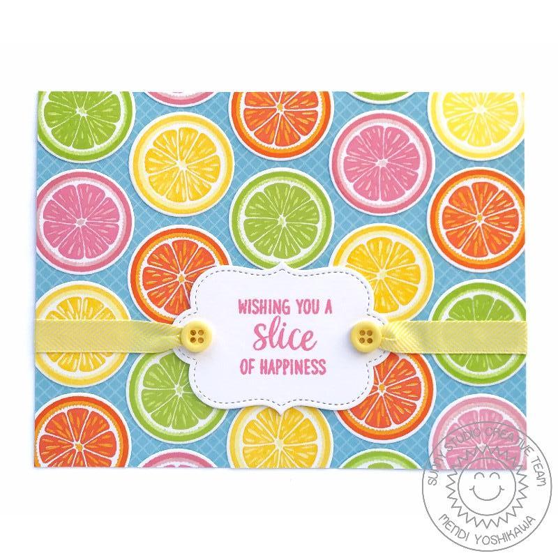 Sunny Studio Stamps Slice of Summer Citrus Slice of Happiness Card by Mendi Yoshikawa