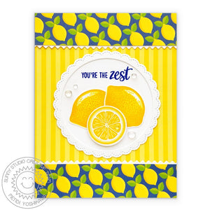 Sunny Studio Stamps Lemon Slice "You're The Zest" Card (using Summer Splash 6x6 Patterned Paper)