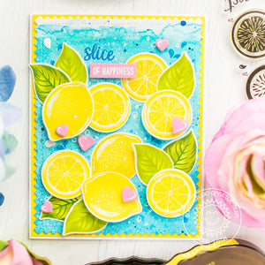 Sunny Studio Stamps Slice of Summer Layered Lemons Watercolor Card