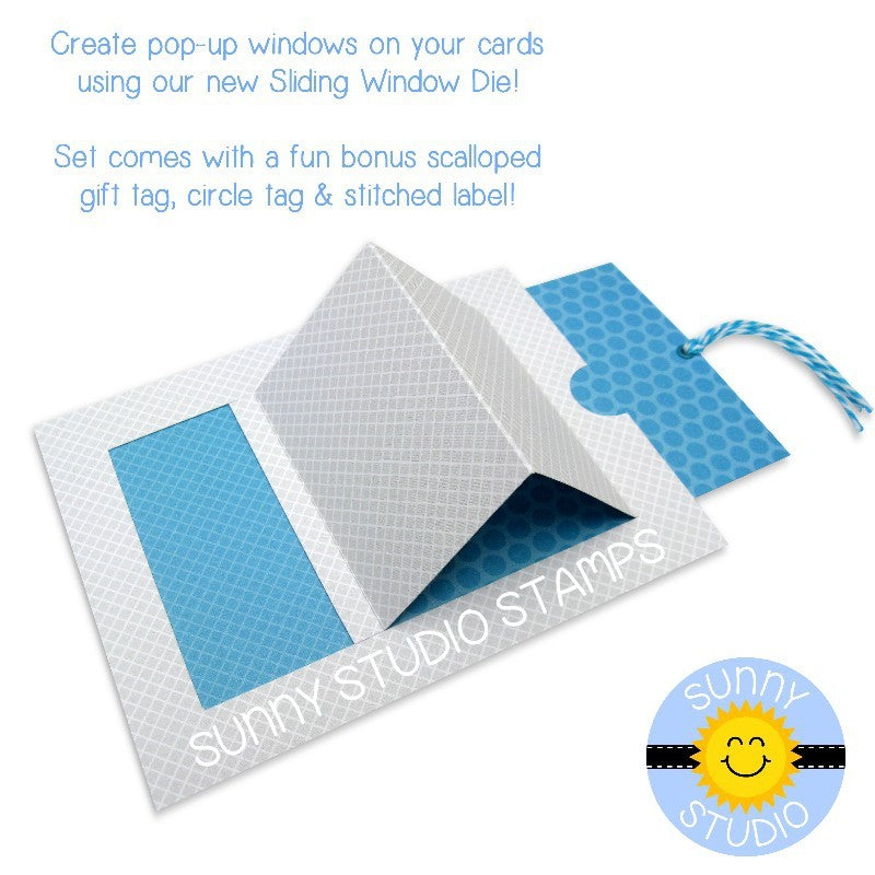 Sunny Studio Stamps Sliding Window Pop-up Interactive Card Example