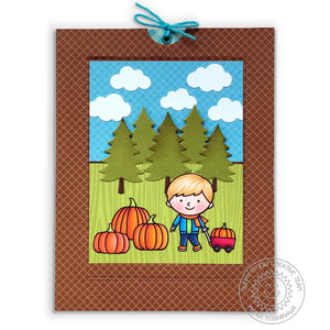 Sunny Studio Stamps Pop-up Sliding Window Fall Pumpkin Patch Card (using Metal Cutting Dies)
