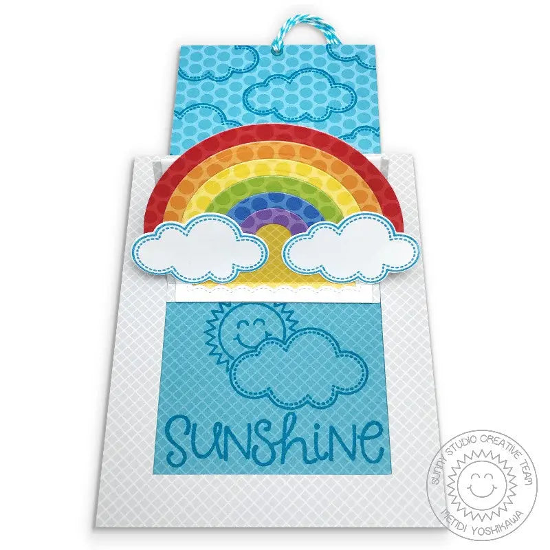 Sunny Studio Stamps Sunny Semi Circles Die-cut Sunshine & Rainbow Pop-up Card