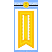 Sunny Studio Stamps Slimline Pennant Banner Metal Cutting Dies with 2 Scalloped Borders