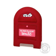 Sunny Studio Red DIY Mailbox Shaped With Interactive Lift The Flap Valentine's Day Card (using Snail Mail 2x3 Clear Stamps)