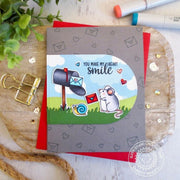 Sunny Studio You Make My Heart Smile Mouse with Love Letter & Mailbox Card (using Snail Mail 2x3 Clear Stamps)