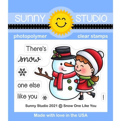 Sunny Studio Stamps Snow One Like You Girl with Snowman Mini 2x3 Clear Photopolymer Stamp Set SSCL-335
