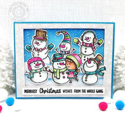 Sunny Studio Snowman Snowmen Winter Holiday Christmas Card (using Snow One Like You 2x3 Clear Stamps)