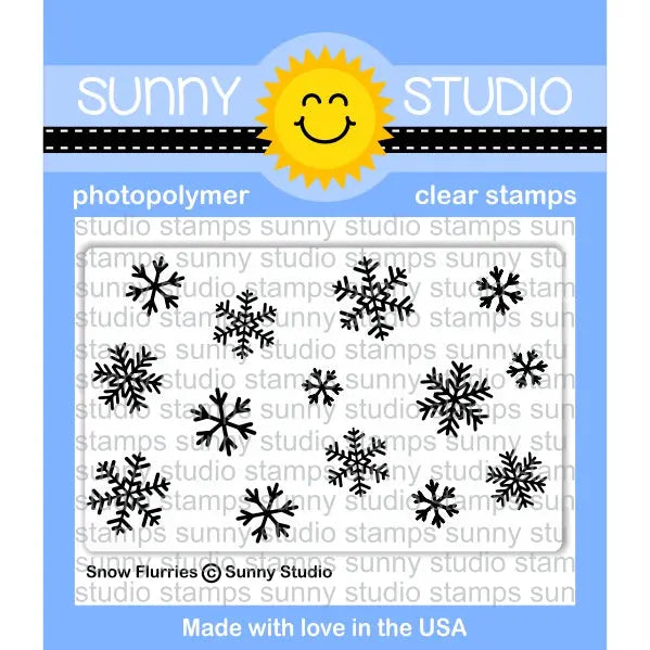 Sunny Studio Stamps Snow Flurries Winter Holiday 2x3 Photo-polymer Clear Stamp Set