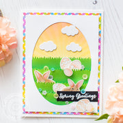 Sunny Studio Stamps Spring Greetings Bunny Rabbit Card (featuring no-line coloring technique)