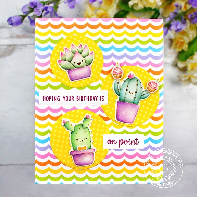 succulent forever stamps Sunny Studio 3x4 Clear Photopolymer Looking Sharp Stamps & Dies