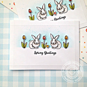 Sunny Studio Stamps Spring Greetings CAS Bunny Rabbit & Tulips Card Set by Franci