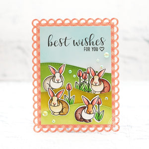Sunny Studio Stamps Spring Greetings Bunny Rabbit in Tulip Fields Card