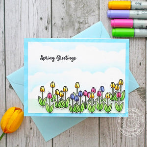 Sunny Studio Stamps Spring Greetings Tulip Field Card