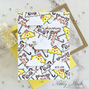 Sunny Studio Stamps Spring Showers Critter Cow, Panda & Chick Umbrellas & Clouds Handmade Card by Nicky Meek