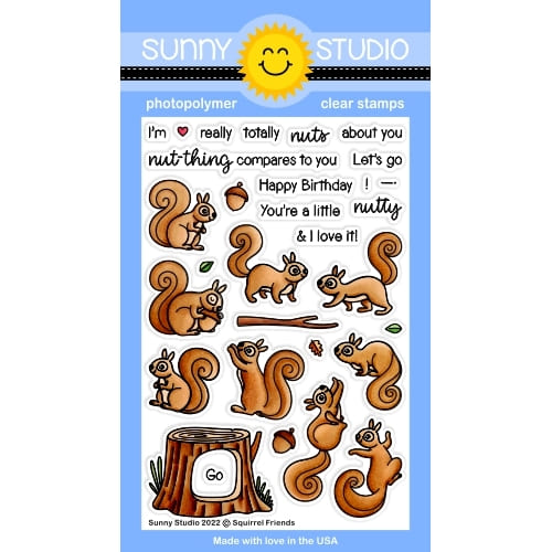 Sunny Studio Squirrel Friends 4x6 Clear Photopolymer Stamps SSCL-334