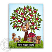 Sunny Studio Stamps You're A Good Apple Squirrels in Tree Picking Apples Fall Card (using Autumn Tree Cutting Dies)