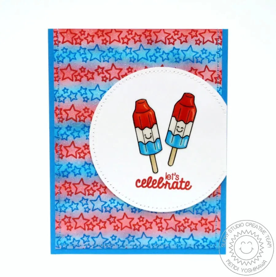 Sunny Studio Stamps Sunny Borders Fourth of July Card with Star Background