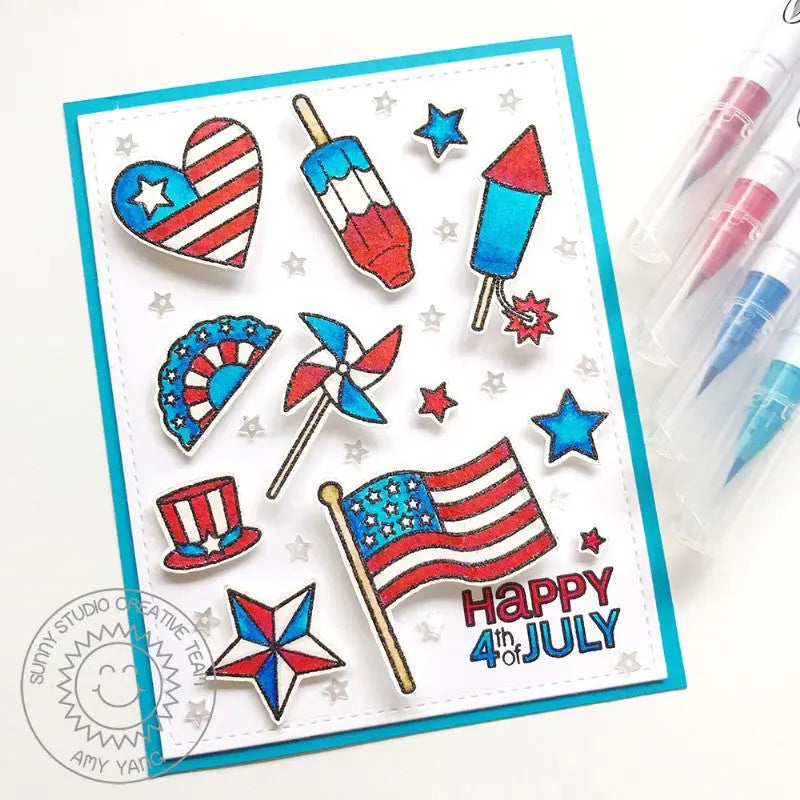 Sunny Studio Stamps Stars & Stripes Patriotic Fourth of July Card