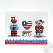 Sunny Studio Stamps Comfy Creatures Fourth of July Panda & Koala Bear Card